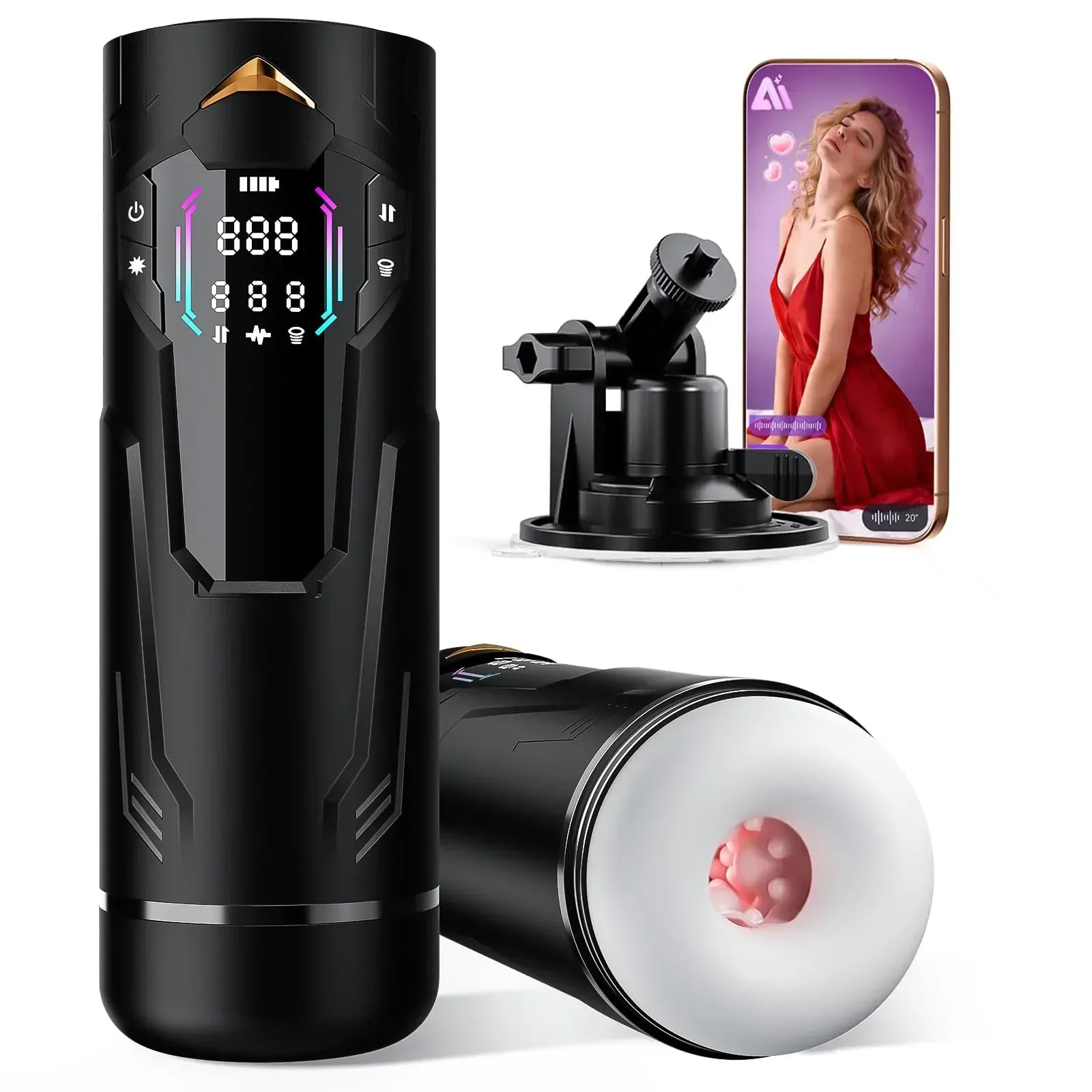 XT4 - Hands-Free Masturbator mit App-Steuerung & aktiver Squeeze-Kompression