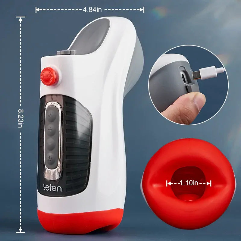 Leten Air Blast - Vibrationsmasturbator mit Hochfrequenz-Motor, Vakuum-Ventil & Kompakt-Design
