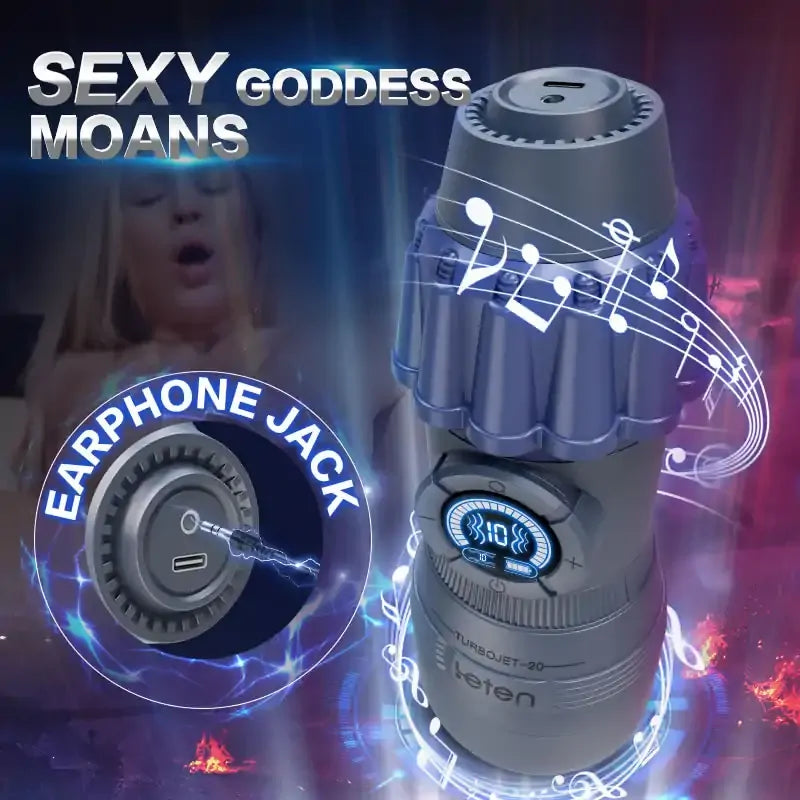 Leten TurboJet - Kompakter Masturbator mit Saugfunktion - 10 Vibrations- & Saugmodi