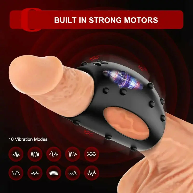 PR2 - Vibrating Cockring mit Klitoris-Struktur – Elastischer Pärchen-Vibrationsring