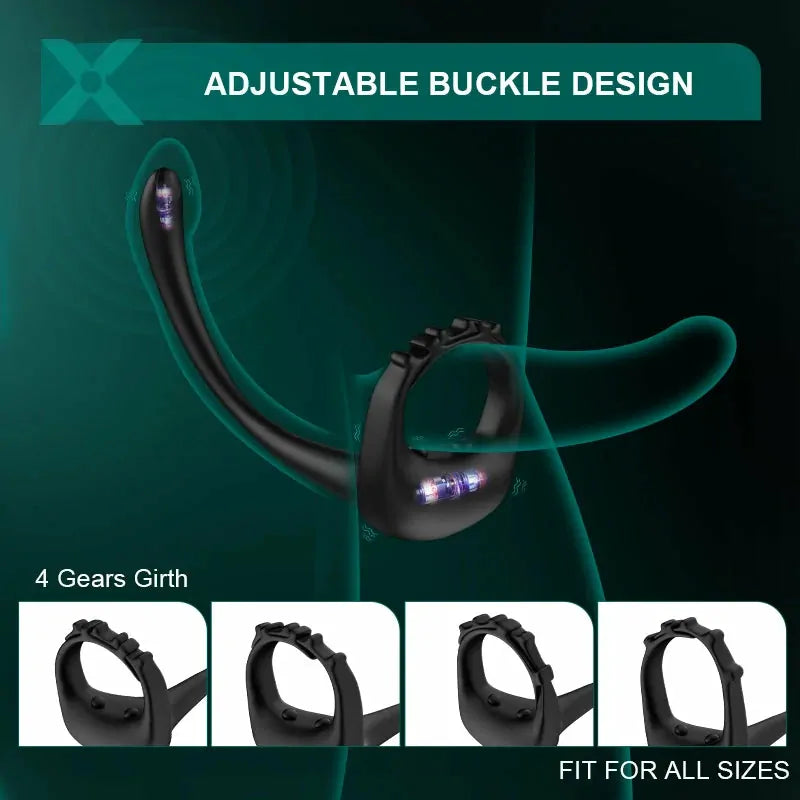 PR4 - 3-in-1 Remote Cockring mit Prostata-Massager & Adjustable Strap