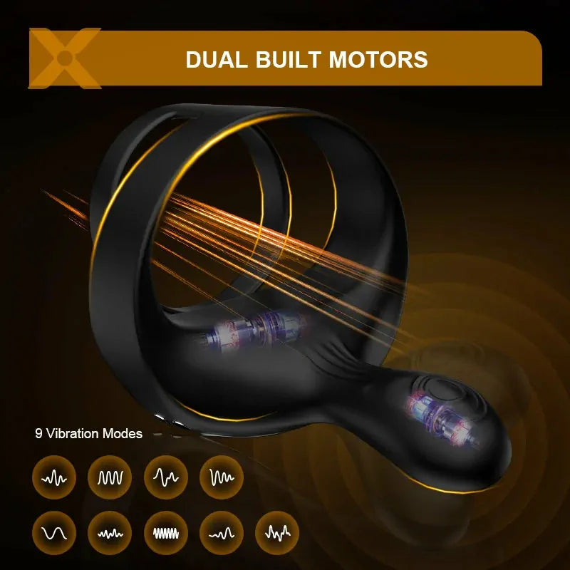 PR6 - Remote Cockring - 3-in-1 Parallel-Ring mit Finger-Shape Taint-Stimulator