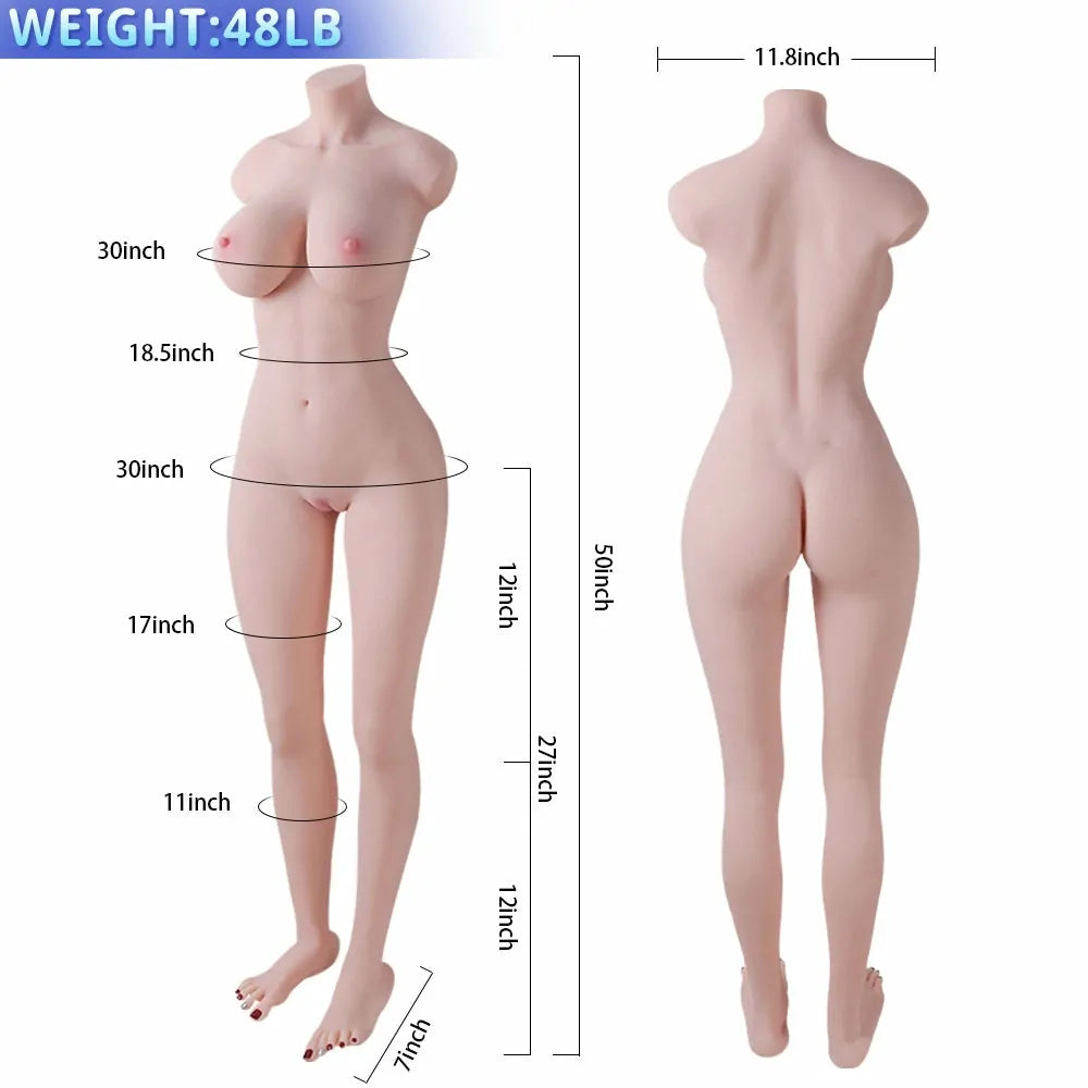 Lara - Kopflose Real-Skin TPE-Liebespuppe mit XXL-Labia & Modellbeinen (22,0 kg)
