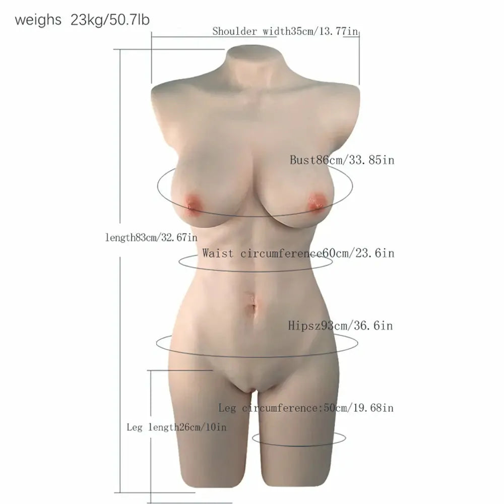 Clara - Hyper-Realism Vollsilikon-Sextorso mit Toned-Breasts (23,0 kg) – High-End