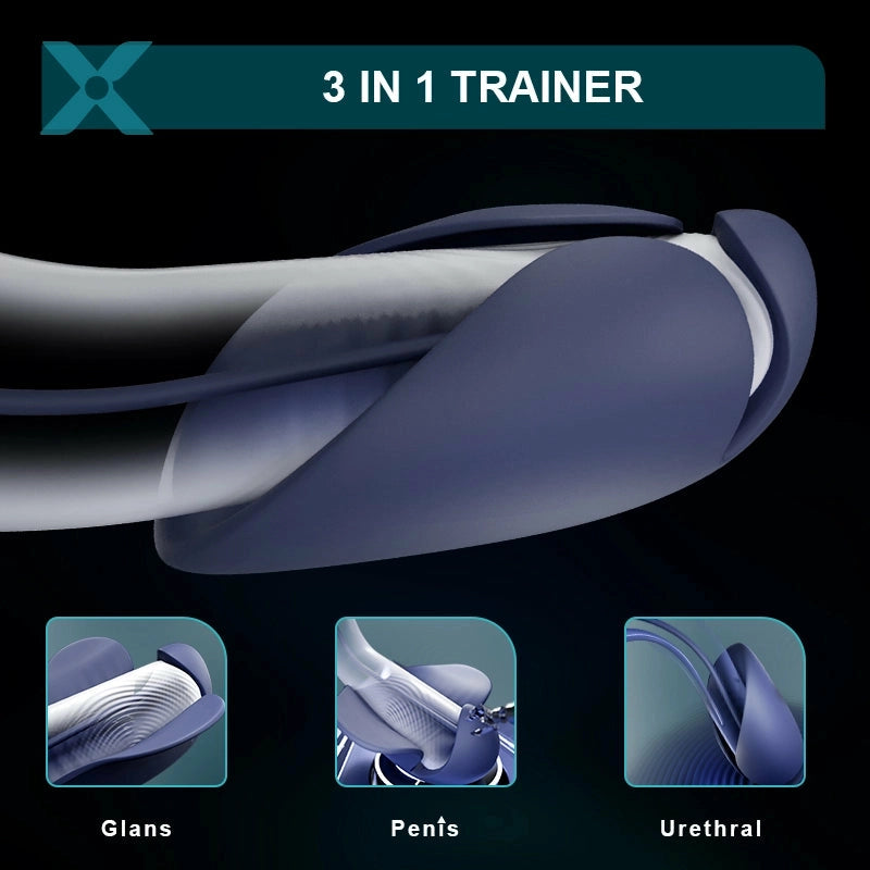 XG6 - 3-in-1 Triple-Stimulation Penis-Vibrator mit Urethral-Sounding-Plug