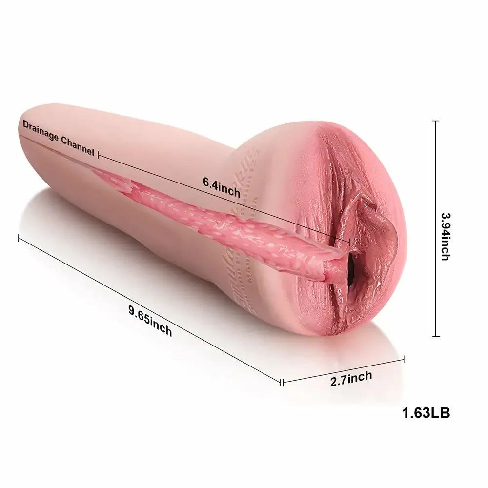 PU08 - Vollsilikon-Taschenmuschi im Reifen Anatomie-Design (9,65 Zoll) – Vaginal Stroker