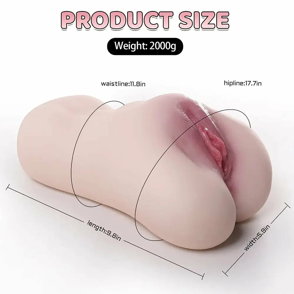 PU10 - Massive 2-in-1 TPE-Taschenmuschi mit Dual-Channel (2,0 kg) – 9,8 Zoll XXL Masturbator