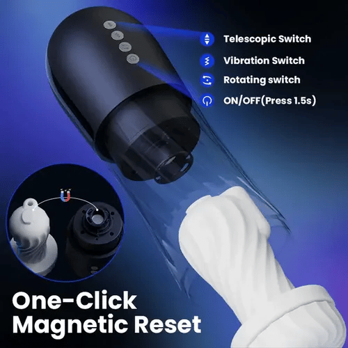 XT3 - Teleskopischer Masturbator - 500 Stöße/Min. mit Rotations-Twist & Heißluft-System