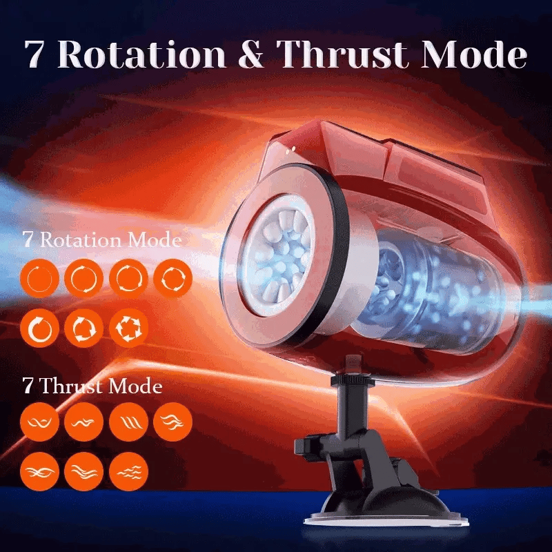 XR7 - Teleskopischer Masturbator mit Open-End-Design - Stoß- & Rotationsfunktion