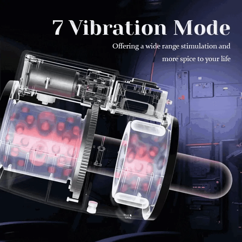 XR7 - Teleskopischer Masturbator mit Open-End-Design - Stoß- & Rotationsfunktion