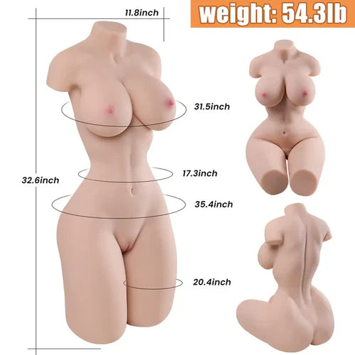 Amber - Lifelike TPE-Sextorso mit Busty-Curvy Silhouette (24,6 kg) – High-End