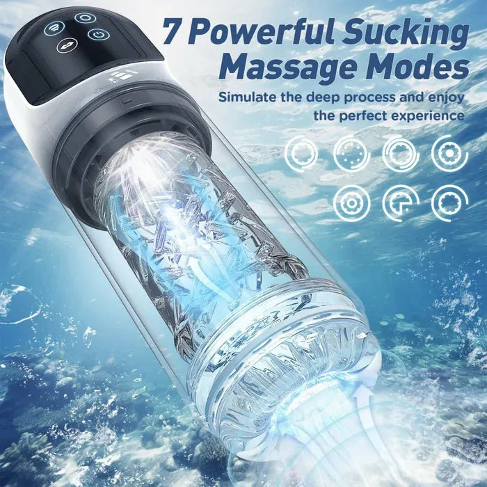 XR3 Plus - Wasserdichter 2-in-1 Masturbator & Penispumpe - Vakuum-Training & 7 Rotationsmodi