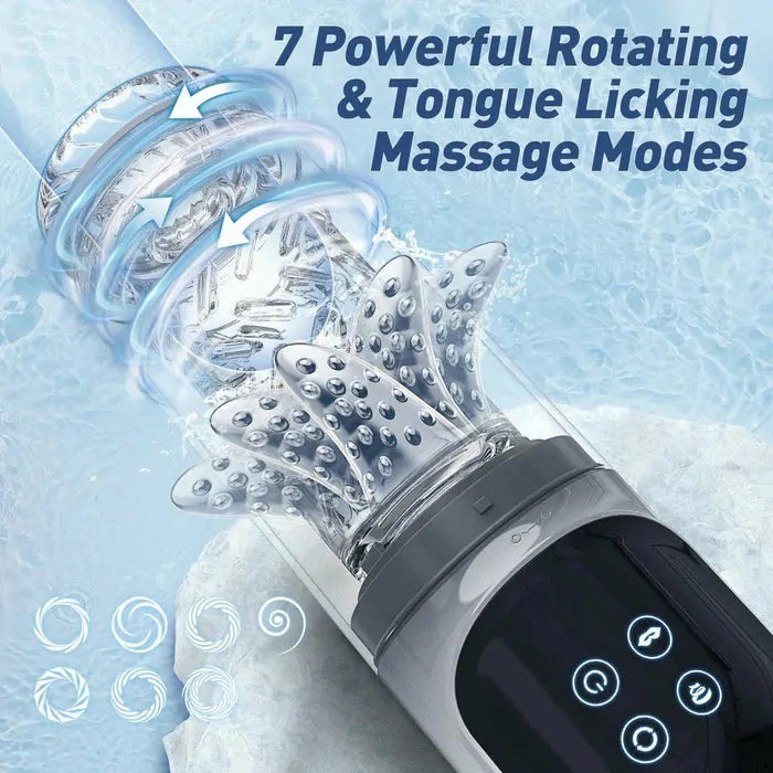 XR3 Plus - Wasserdichter 2-in-1 Masturbator & Penispumpe - Vakuum-Training & 7 Rotationsmodi